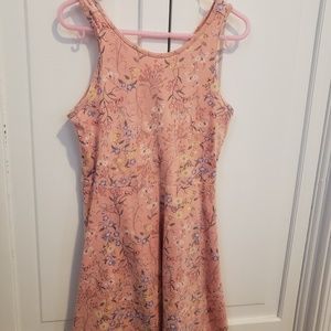 Girls coral floral summer dress